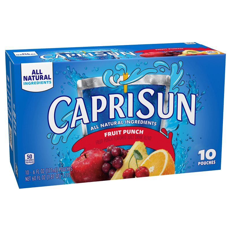 slide 8 of 9, Capri Sun Fruit Punch Juice Boxes - 10pk/6 fl oz Pouches, 10 ct; 6 fl oz