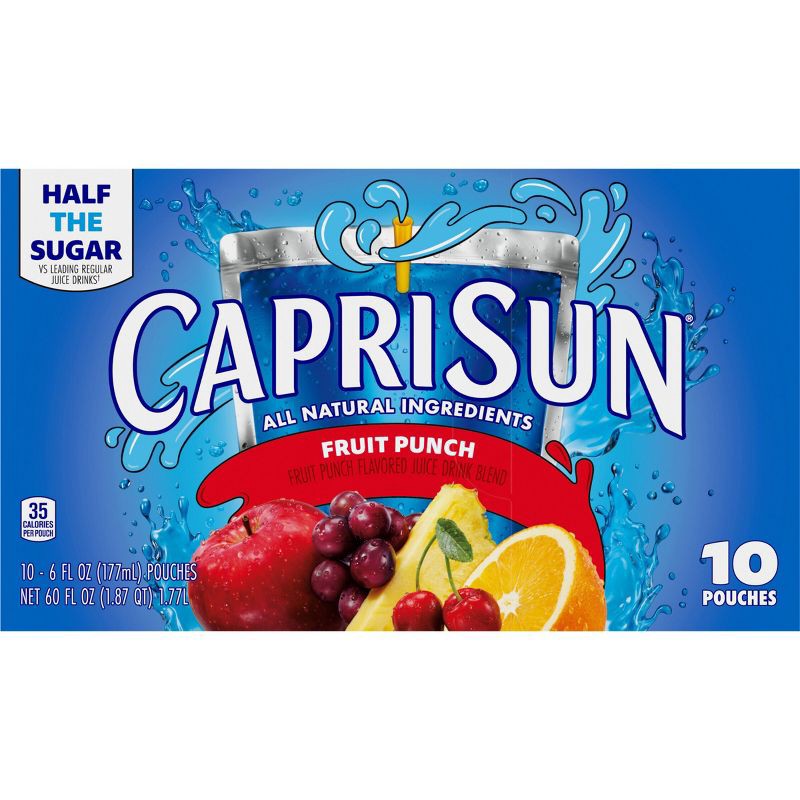 slide 9 of 15, Capri Sun Fruit Punch - 10pk/60 fl oz, 10 ct, 60 fl oz