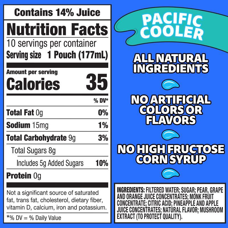 slide 5 of 14, Capri Sun Pacific Cooler Juice Pack - 10pk/6 fl oz Pouches, 10 ct; 6 fl oz