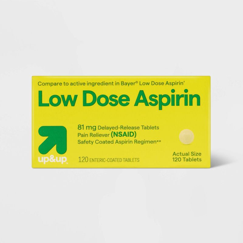 slide 1 of 4, Low-Dose Aspirin Tablets (NSAID) - 120ct - up&up™, 120 ct