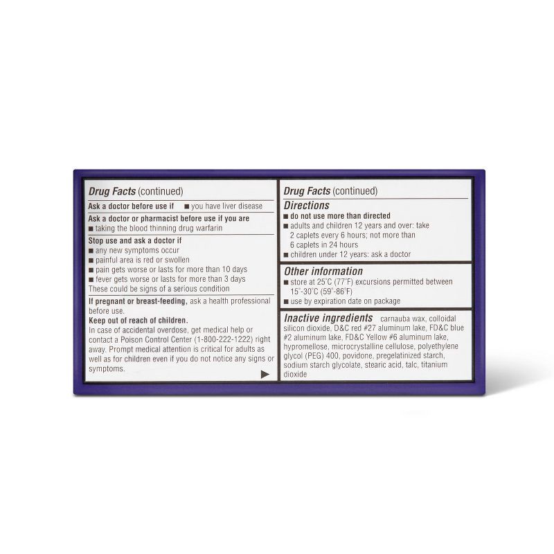 slide 4 of 5, Acetaminophen Tension Headache Coated Caplets- 100ct - up&up™, 100 ct