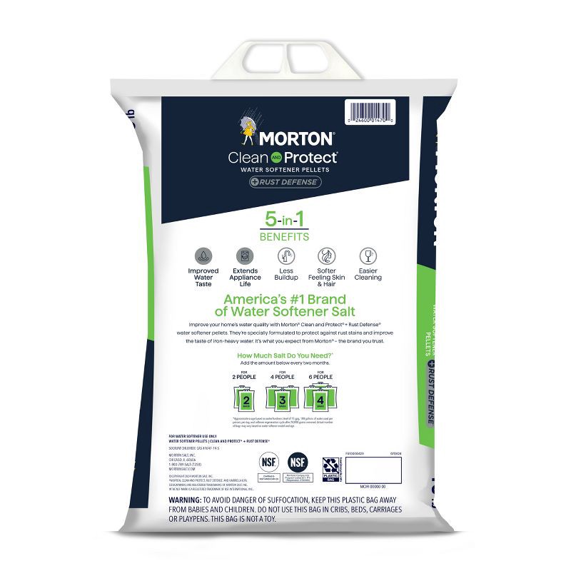 slide 2 of 8, Clean and Protect Plus Rust Defense Water Softener Pellets - 40lbs - Morton, 40 lb