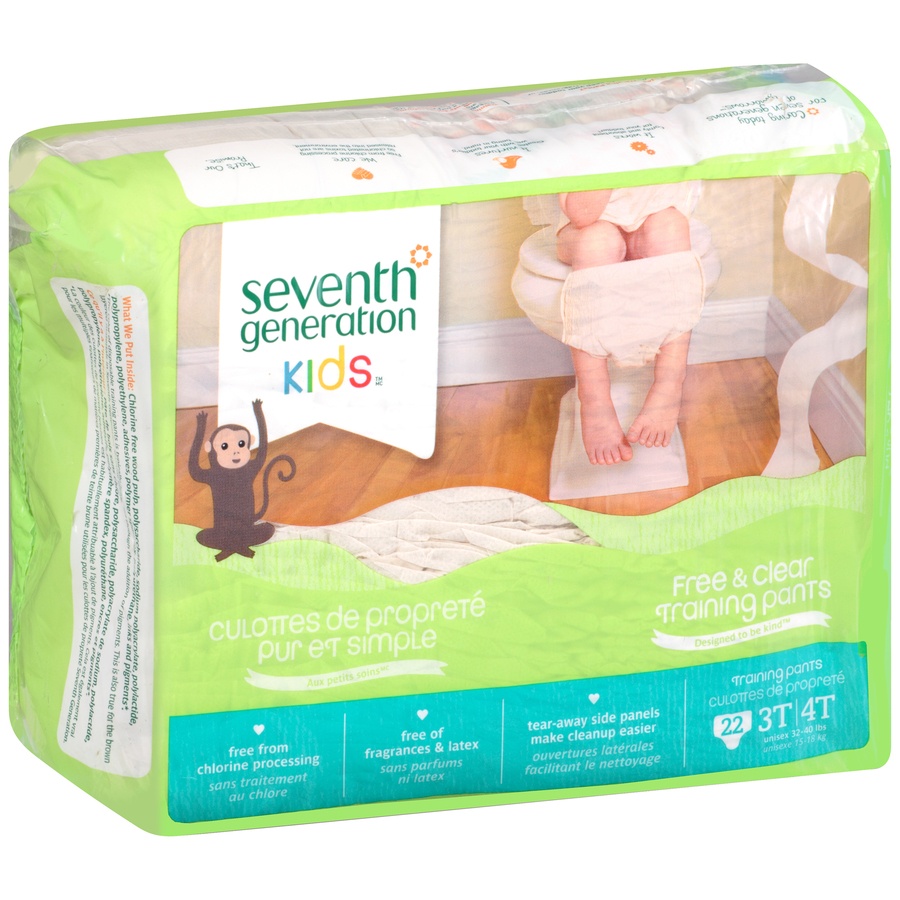 slide 2 of 3, Seventh Generation Free & Clear Training Pants 3T-4T, 22 ct