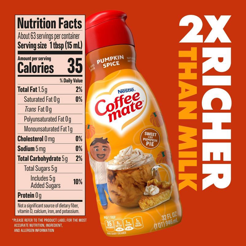 slide 4 of 10, Coffee mate Pumpkin Spice Coffee Creamer - 1qt, 1 qt