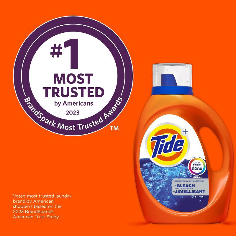 slide 4 of 8, Tide with Bleach Alternative Original Scent HE Compatible Liquid Laundry Detergent - 84 fl oz, 84 fl oz