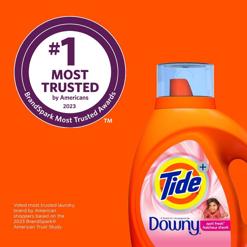 slide 4 of 11, Tide Plus Downy April Fresh HE Compatible Liquid Laundry Detergent Soap - 84 fl oz, 84 fl oz