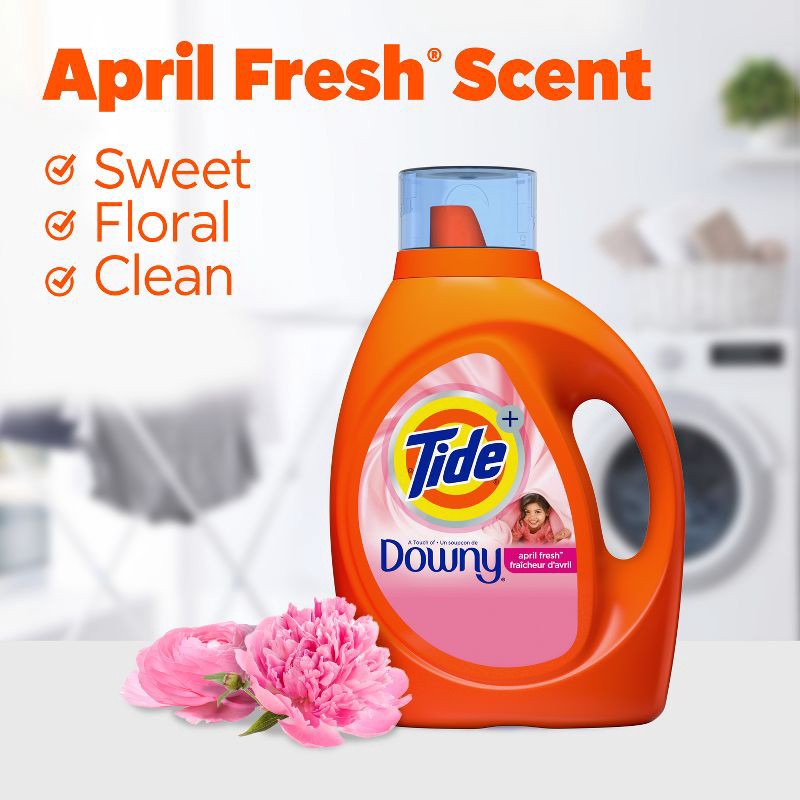 slide 6 of 11, Tide Plus Downy April Fresh HE Compatible Liquid Laundry Detergent Soap - 84 fl oz, 84 fl oz