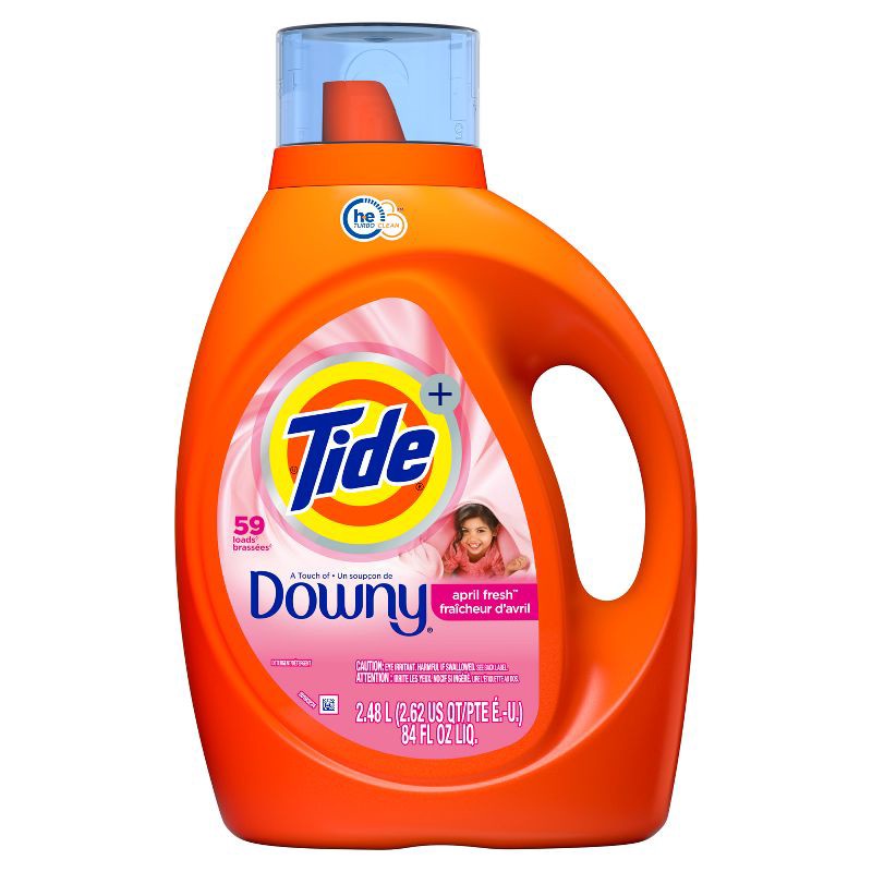 slide 7 of 11, Tide Plus Downy April Fresh HE Compatible Liquid Laundry Detergent Soap - 84 fl oz, 84 fl oz