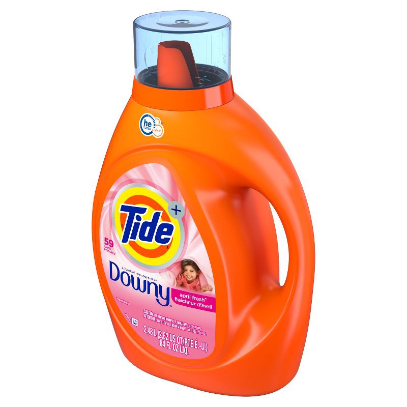 slide 9 of 11, Tide Plus Downy April Fresh HE Compatible Liquid Laundry Detergent Soap - 84 fl oz, 84 fl oz