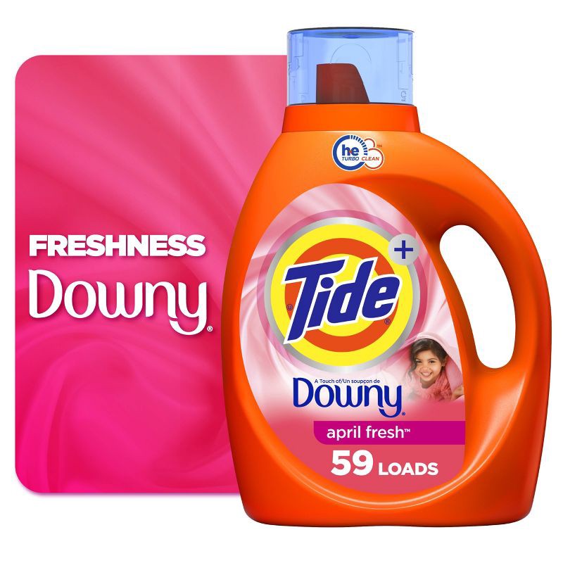 slide 11 of 11, Tide Plus Downy April Fresh HE Compatible Liquid Laundry Detergent Soap - 84 fl oz, 84 fl oz