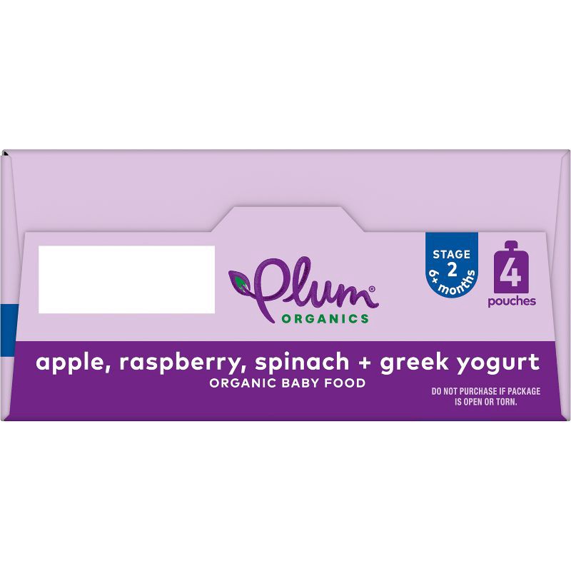 slide 11 of 11, Plum Organics Baby Food Stage 2 - Apple Raspberry Spinach Greek Yogurt - 3.5oz, 3.5 oz