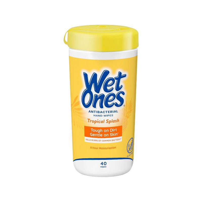 slide 1 of 8, Wet Ones Antibacterial Hand Wipes Canister - Tropical Splash - 40ct, 40 ct
