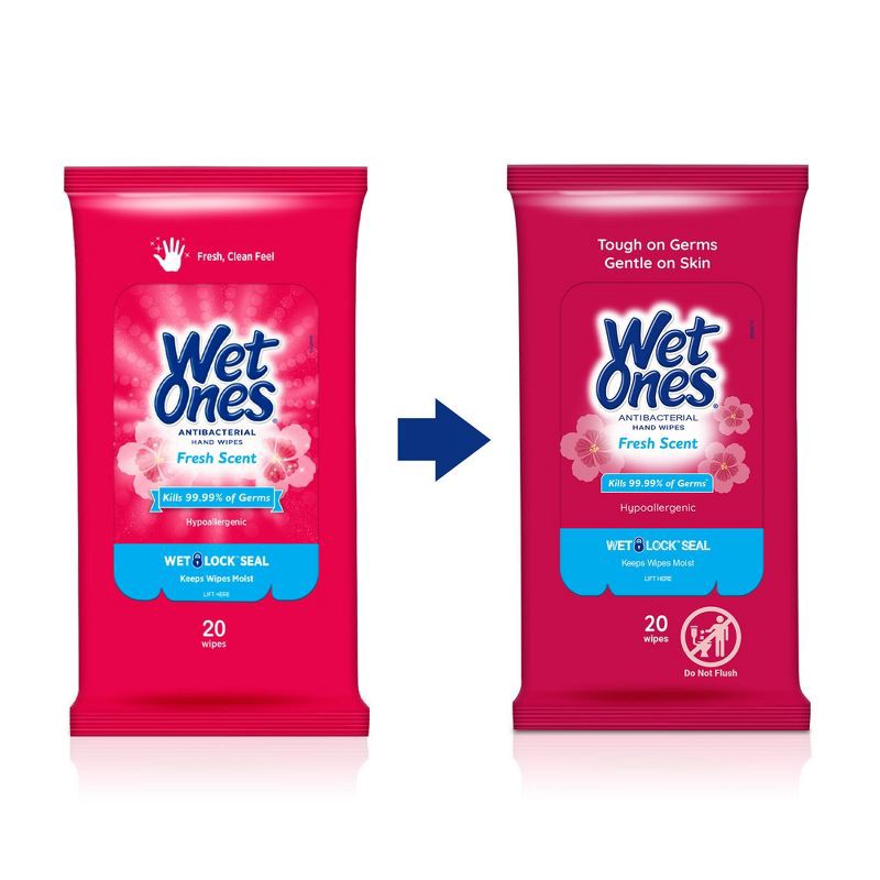 slide 4 of 7, Wet Ones Antibacterial Hand Wipes Travel Pack - Fresh - 20ct, 20 ct