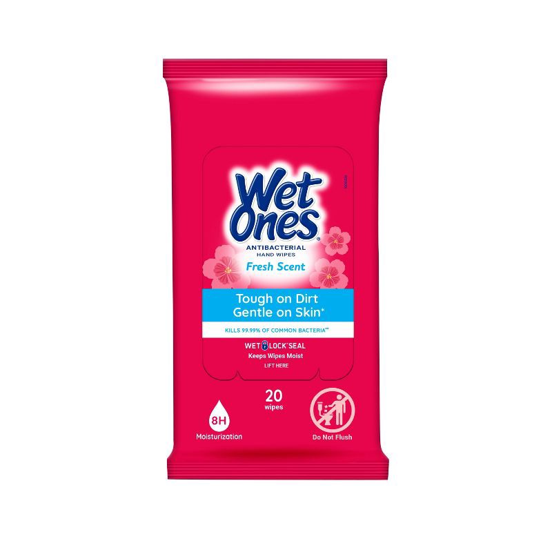 slide 1 of 7, Wet Ones Antibacterial Hand Wipes Travel Pack - Fresh - 20ct, 20 ct