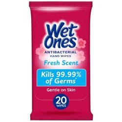 Wet Ones Antibacterial Hand Wipes Travel Pack - Fresh - 20ct