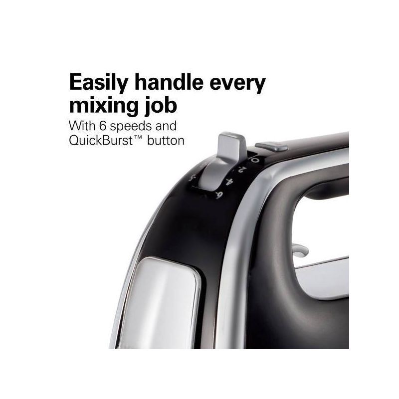 slide 6 of 8, Hamilton Beach 6-Speed Open Handle Hand Mixer with Case - Black 62620T, 1 ct