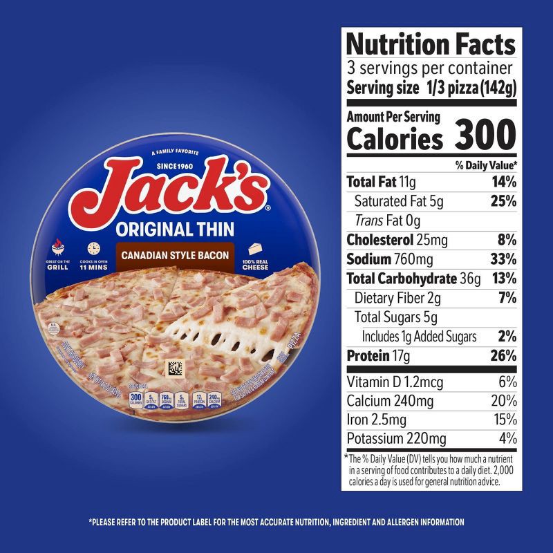 slide 6 of 8, Jack's Original Canadian Bacon Frozen Pizza - 14.9oz, 14.9 oz