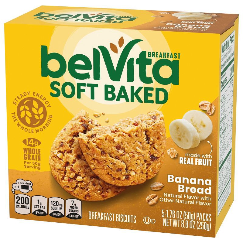 slide 9 of 14, BelVita Soft Baked Banana Bread Breakfast Bars - 8.8oz/5ct, 5 ct; 8.8 oz