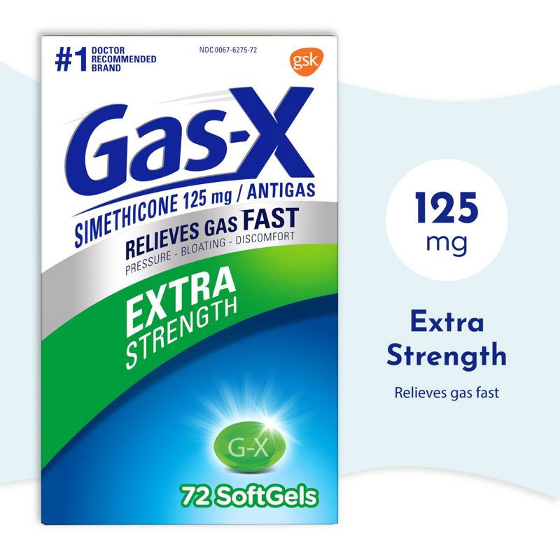 slide 1 of 9, Gas-X Extra Strength Softgel for Gas Relief - 72ct, 72 ct