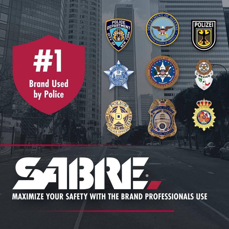 slide 5 of 6, Sabre Pepper Spray Maximum Strength: Compact Self-Defense for Women, 3.5" Height, Plastic, Lightweight 0.54 oz, 0.54 oz