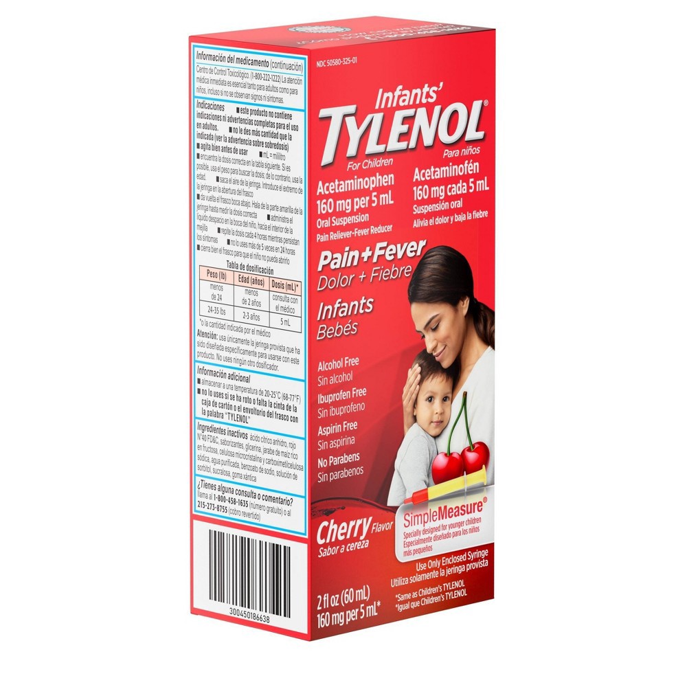 slide 4 of 6, Infant Tylenol Pain Reliever Cherry 2 fl oz, 2 fl oz