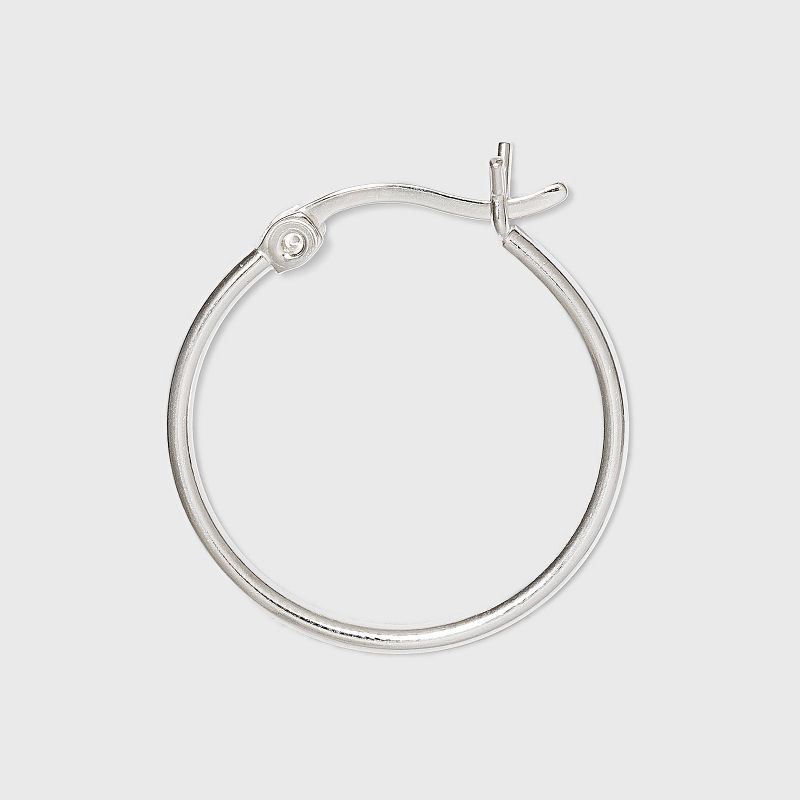 slide 2 of 2, Distributed by Target Women's Sterling Silver Click Hoop Earrings Set of 2 - Silver: Polished Nickel-Free Fashion Jewelry, 1 ct