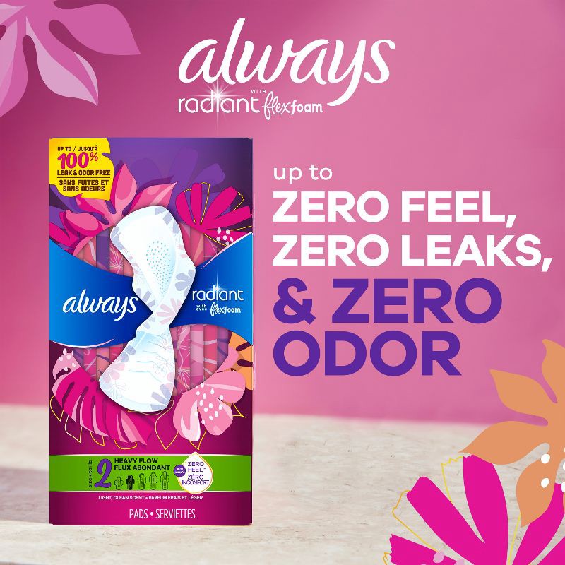 slide 10 of 11, Always Infinity Super Absorbency Avec Flex Foam Pads - Unscented - Size 2 - 46ct, 2 x 46 ct