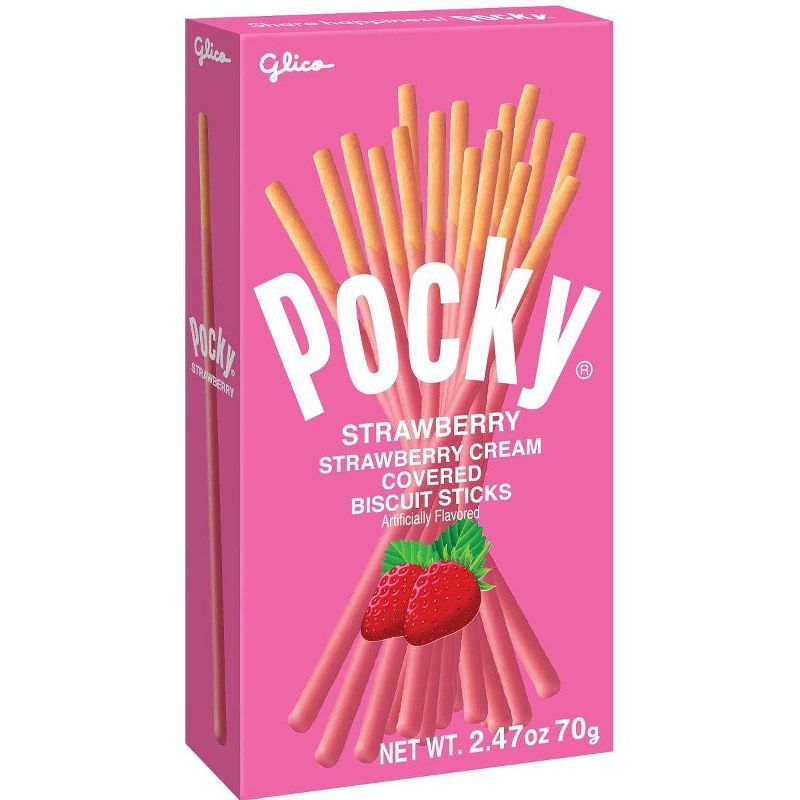 slide 6 of 7, Glico Pocky Strawberry Cream Covered Biscuit Sticks - 2.47oz, 2.47 oz