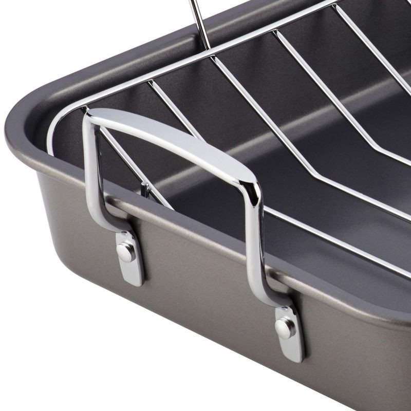 slide 4 of 5, Farberware 12" x 16" Nonstick Roaster with Rack, 1 ct