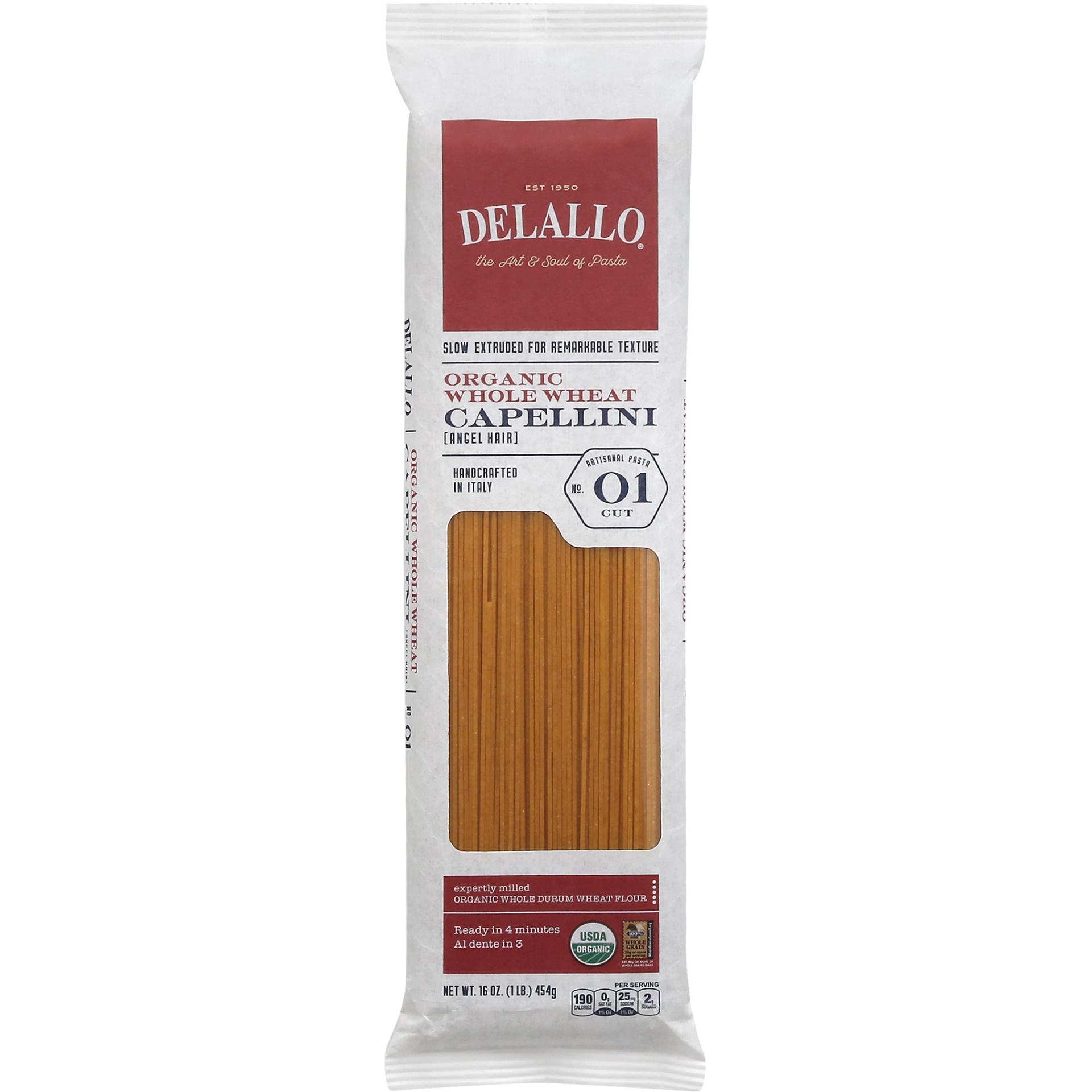 DeLallo Organic Whole Wheat Capellini Pasta 16 oz Shipt