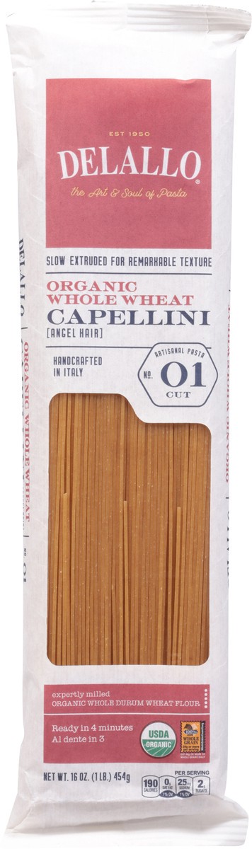 slide 1 of 13, DeLallo Organic Whole Wheat Capellini 16 oz, 16 oz