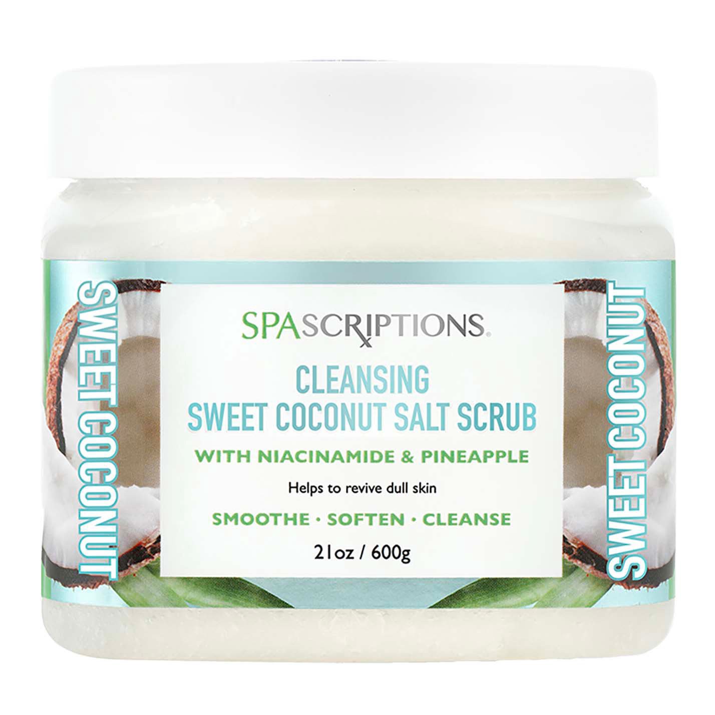 slide 1 of 1, SpaScriptions Cleansing Salt Scrub - Sweet Coconut, 21 oz