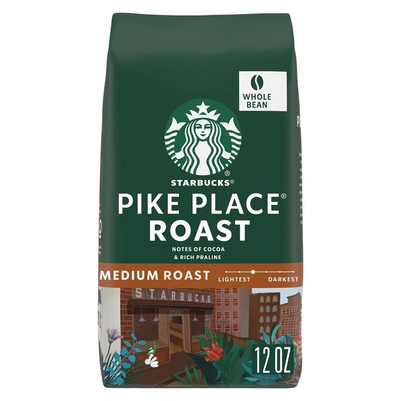 slide 1 of 5, Starbucks Pike Place Roast Medium Roast Whole Bean Coffee - 12oz, 12 oz