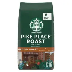 Starbucks Pike Place Roast Medium Roast Whole Bean Coffee - 12oz