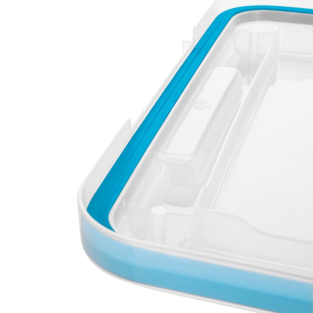 slide 4 of 7, Sterilite Gasket Box with Latches Clear/Blue, 20 qt