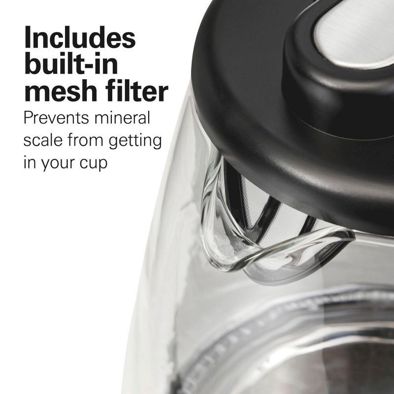 slide 6 of 11, Hamilton Beach 1.7L Illuminated Glass Kettle - 40869: Electric Water Boiler, Overheat Protection, Cordless, LED Indicator, 1.7 liter