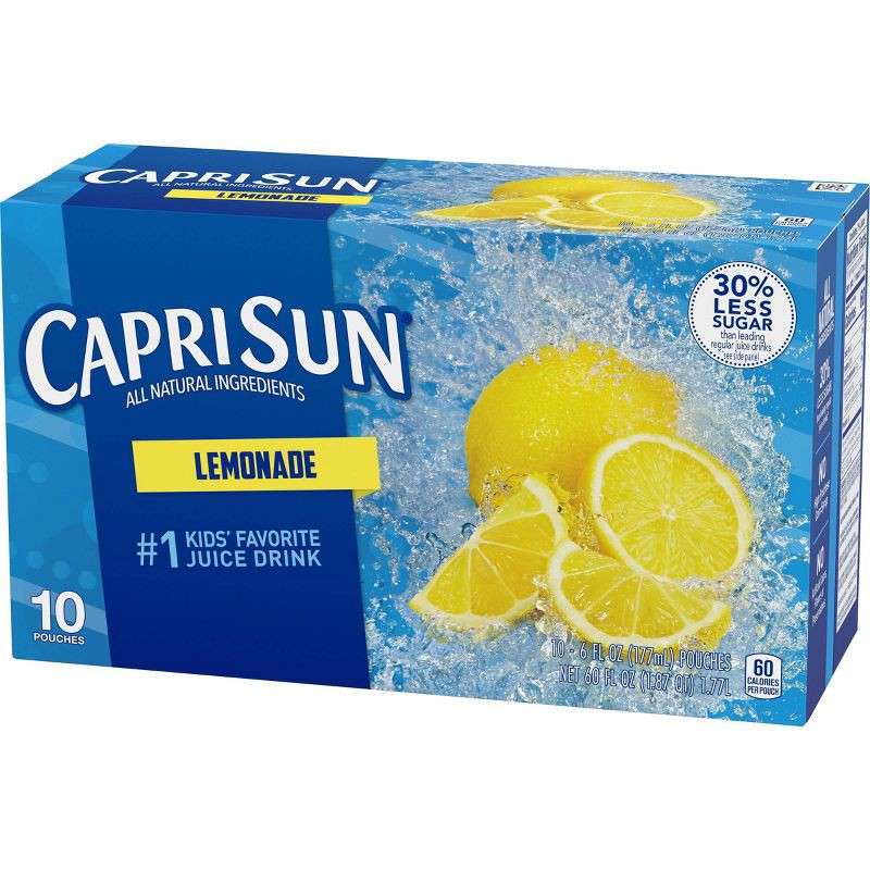 slide 12 of 13, Capri Sun Lemonade Pack - 10pk/6 fl oz Pouches, 10 ct; 6 fl oz