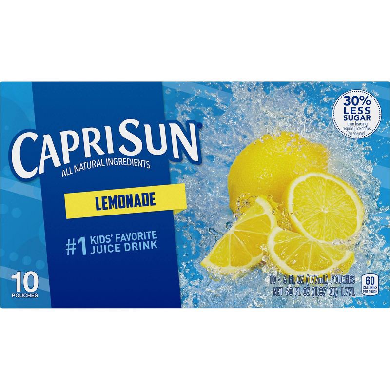 slide 9 of 13, Capri Sun Lemonade Pack - 10pk/6 fl oz Pouches, 10 ct; 6 fl oz