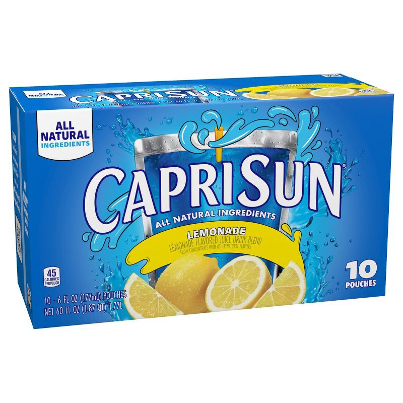 slide 7 of 9, Capri Sun Lemonade Juice Boxes - 10pk/6 fl oz Pouches, 10 ct; 6 fl oz