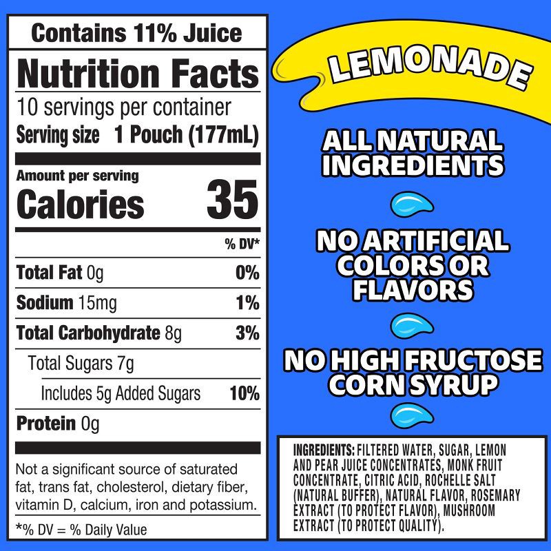 slide 7 of 13, Capri Sun Lemonade Pack - 10pk/6 fl oz Pouches, 10 ct; 6 fl oz