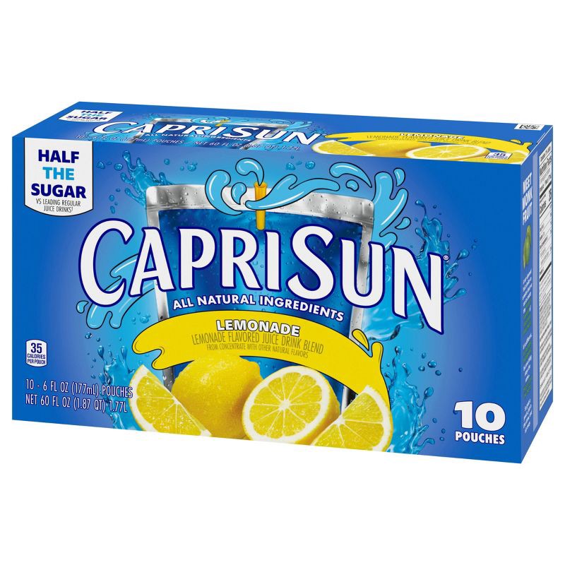 slide 8 of 13, Capri Sun Lemonade Pack - 10pk/6 fl oz Pouches, 10 ct; 6 fl oz