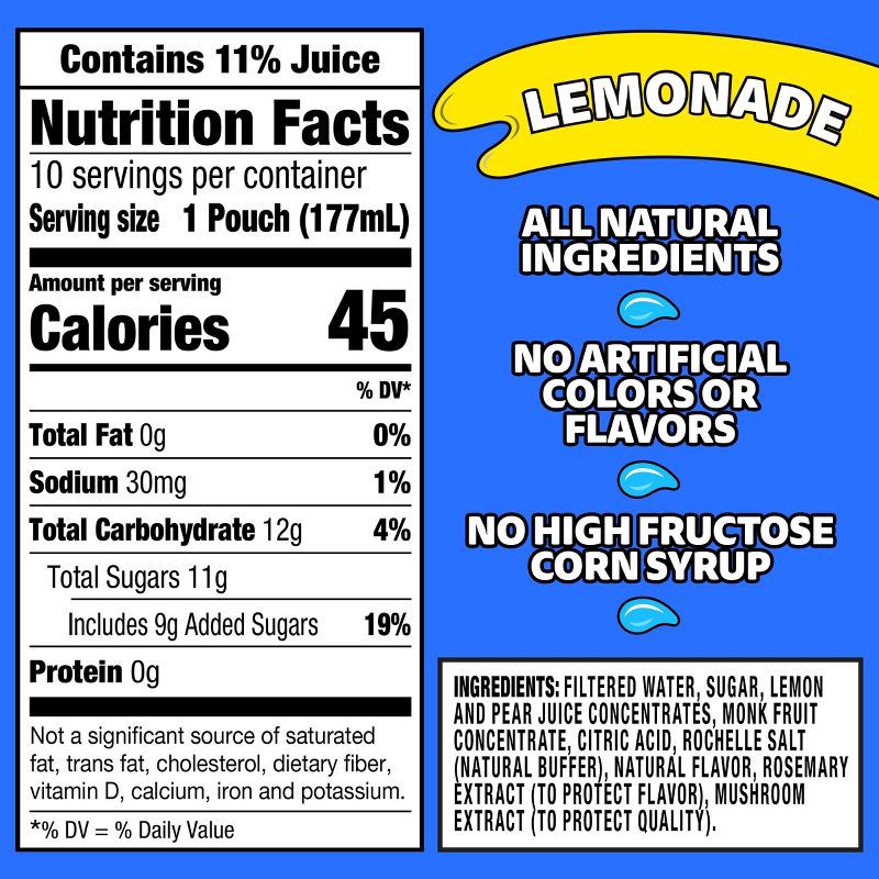 slide 9 of 9, Capri Sun Lemonade Juice Boxes - 10pk/6 fl oz Pouches, 10 ct; 6 fl oz