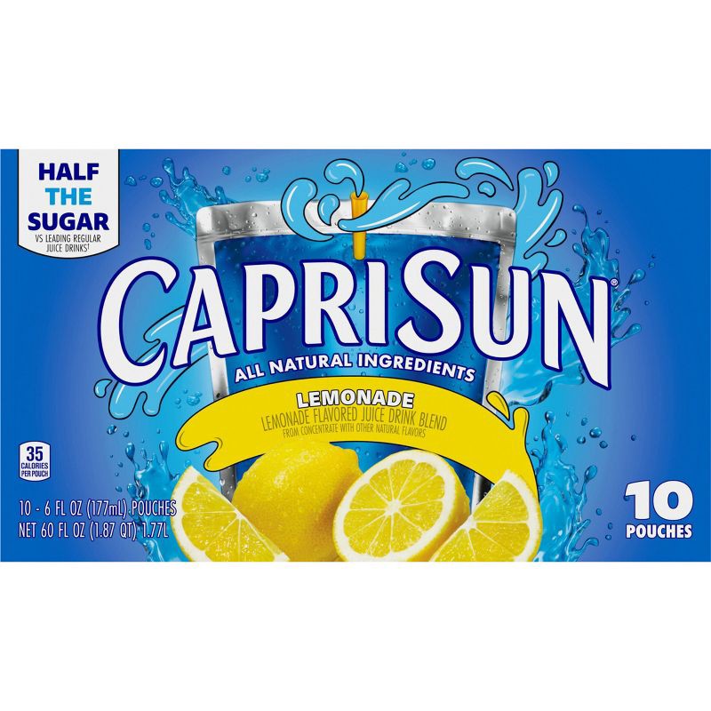 slide 10 of 13, Capri Sun Lemonade Pack - 10pk/6 fl oz Pouches, 10 ct; 6 fl oz