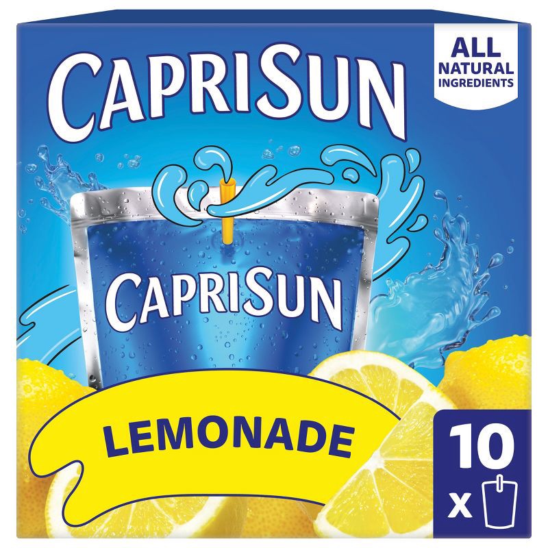 slide 1 of 9, Capri Sun Lemonade Juice Boxes - 10pk/6 fl oz Pouches, 10 ct; 6 fl oz