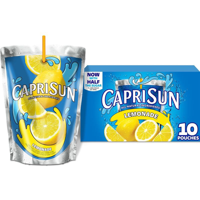 slide 1 of 13, Capri Sun Lemonade Pack - 10pk/6 fl oz Pouches, 10 ct; 6 fl oz