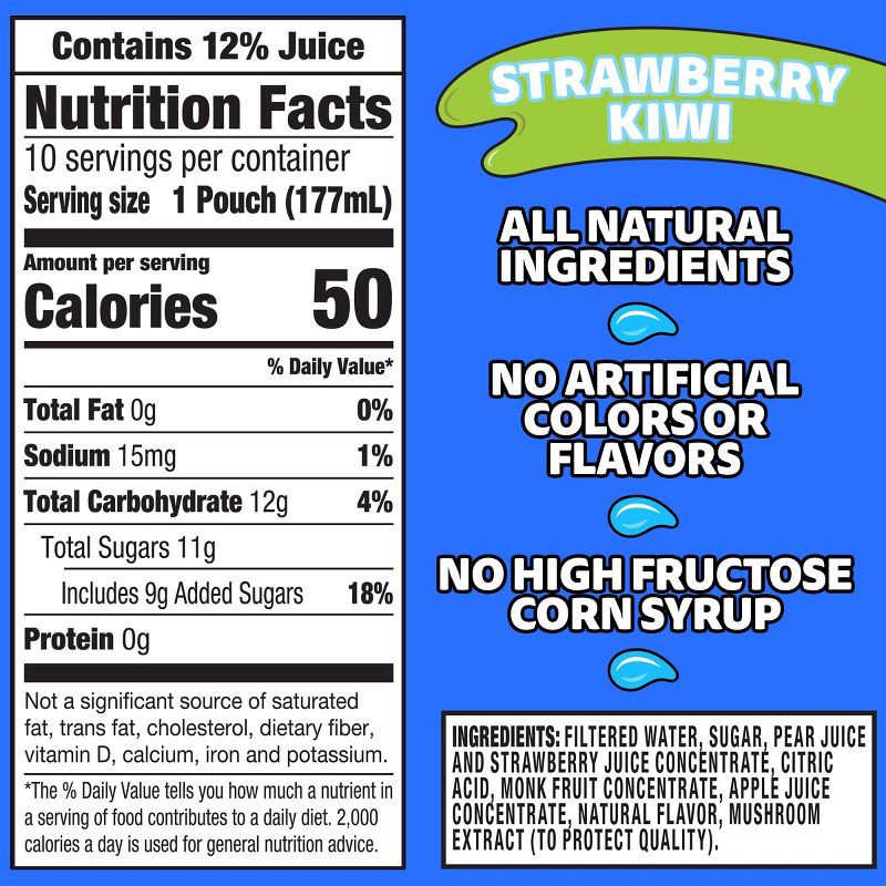 slide 10 of 10, Capri Sun Strawberry Kiwi Juice Boxes - 10pk/6 fl oz Pouches, 10 ct; 6 fl oz