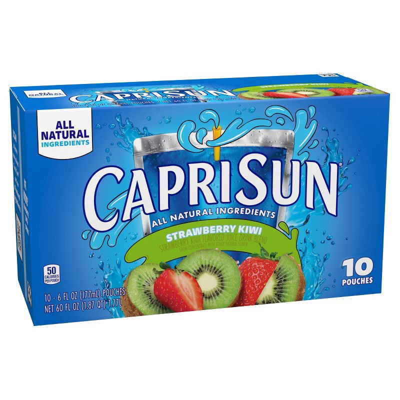 slide 9 of 10, Capri Sun Strawberry Kiwi Juice Boxes - 10pk/6 fl oz Pouches, 10 ct; 6 fl oz