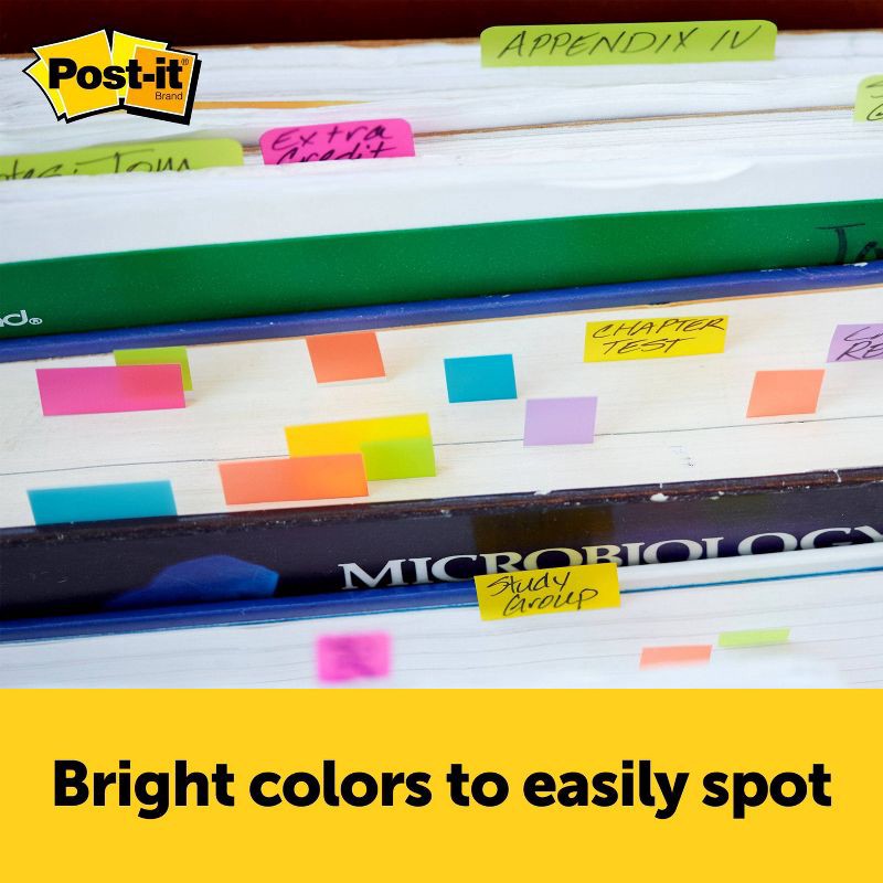 slide 6 of 12, Post-it 10pk 1/2"x2" Page Markers Assorted Bright Colors, 10 ct