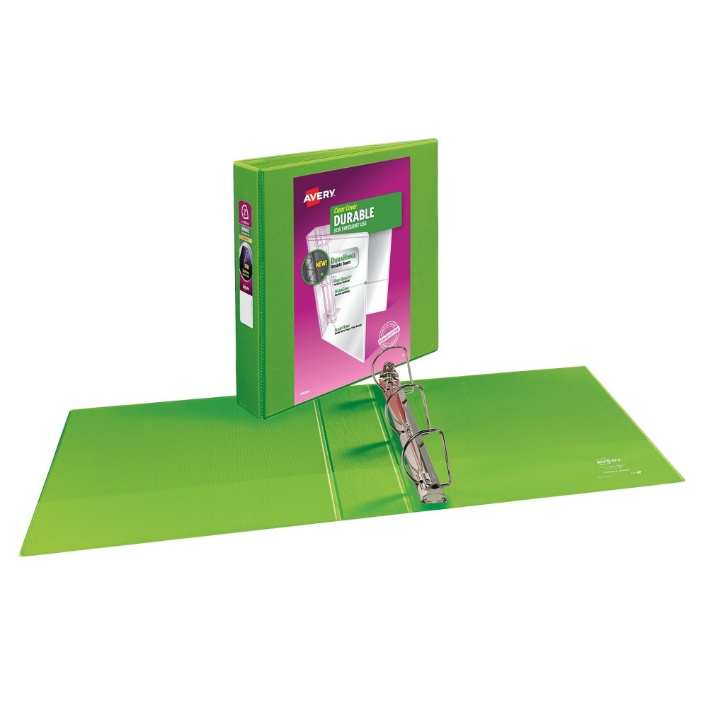 slide 2 of 3, Avery 2" Slant Rings Capacity Durable View Binder - Green, 1 ct