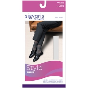 slide 1 of 1, Sigvaris Women's Eversheer 780 Open-Toe Calf 15-20Mmhg Ss - Small Short Black, 1 ct